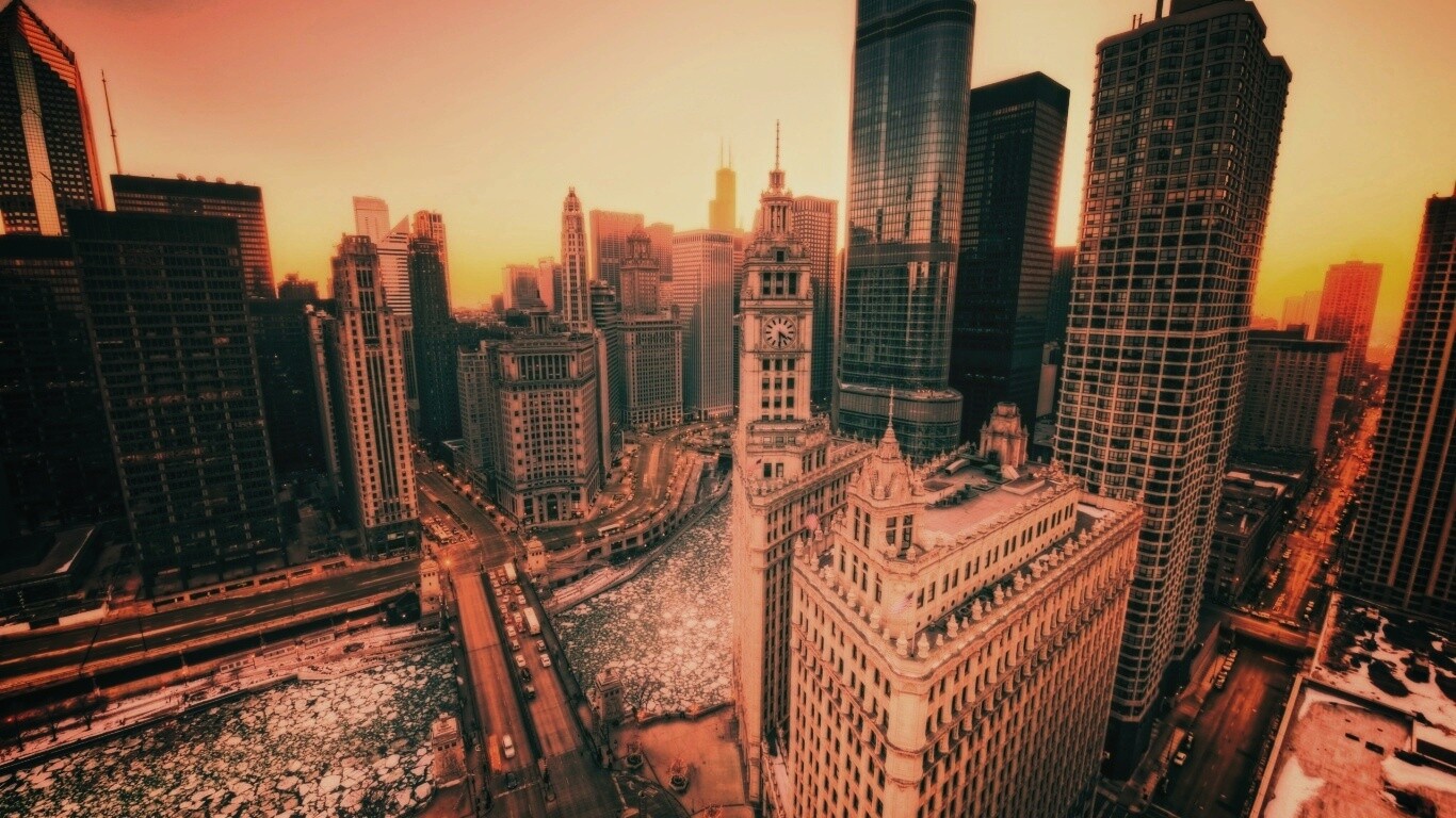 Вид на город обои