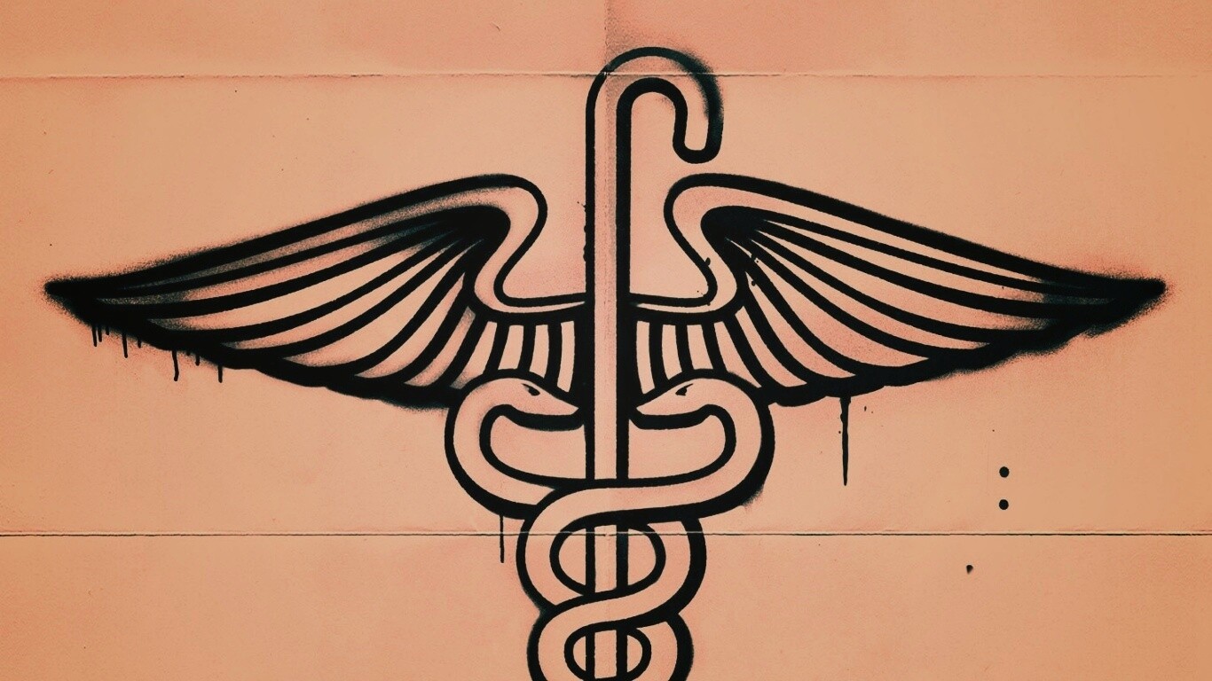 Змеи на трости — граффити обои