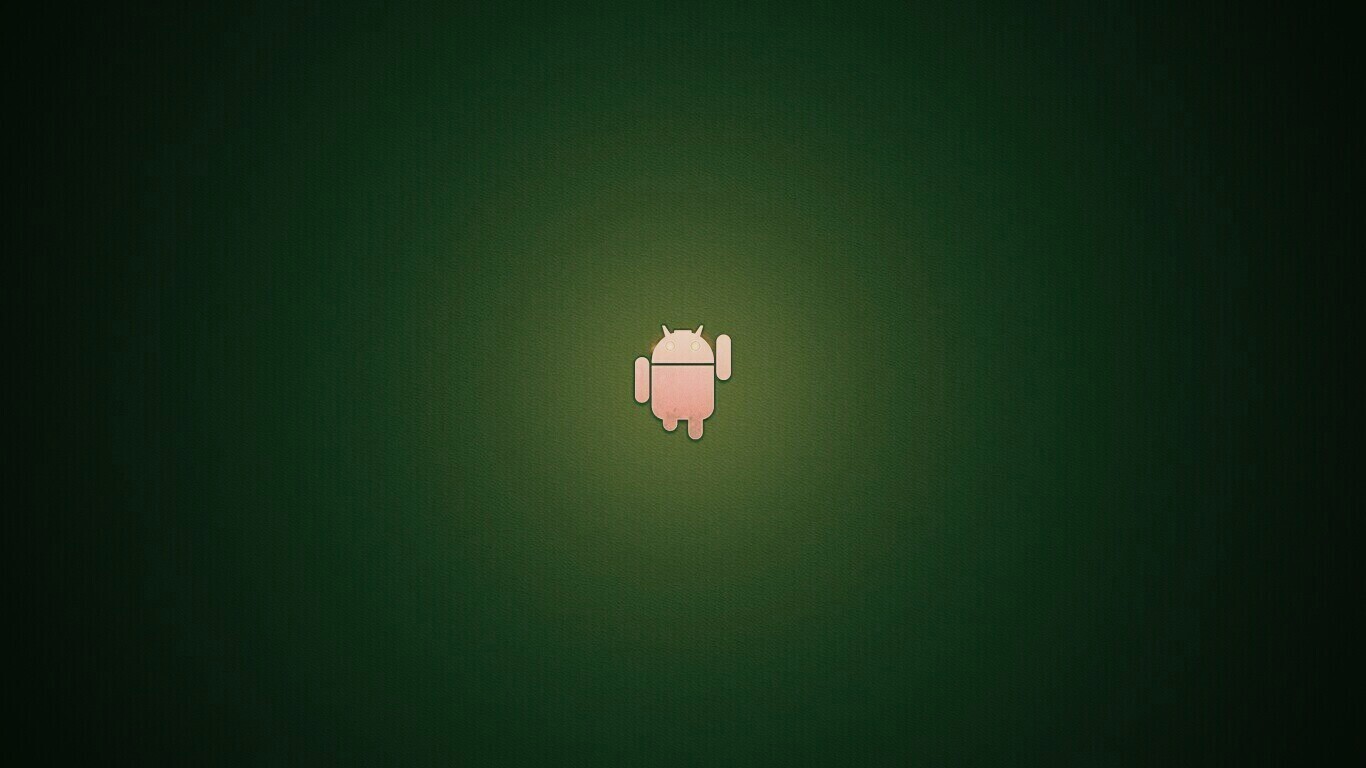Логотип Android на зеленом фоне обои