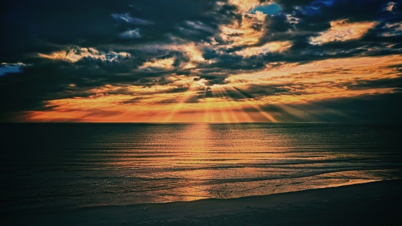 Красивый закатный берег обои