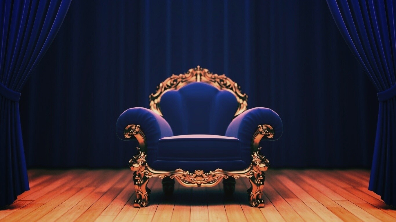 Королевское синее кресло обои