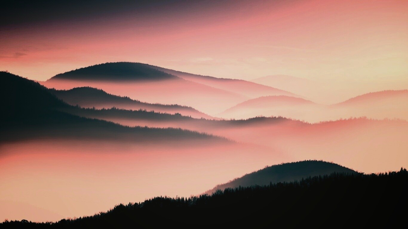 Туманные горы обои