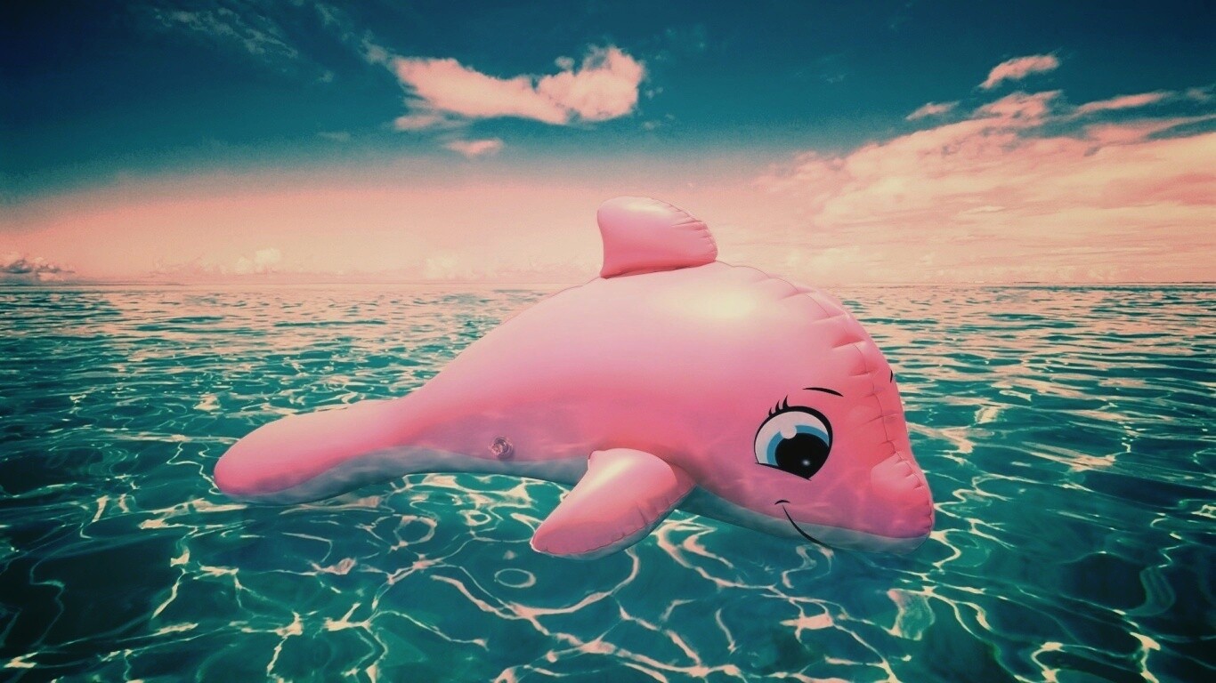Надувной розовый дельфин обои