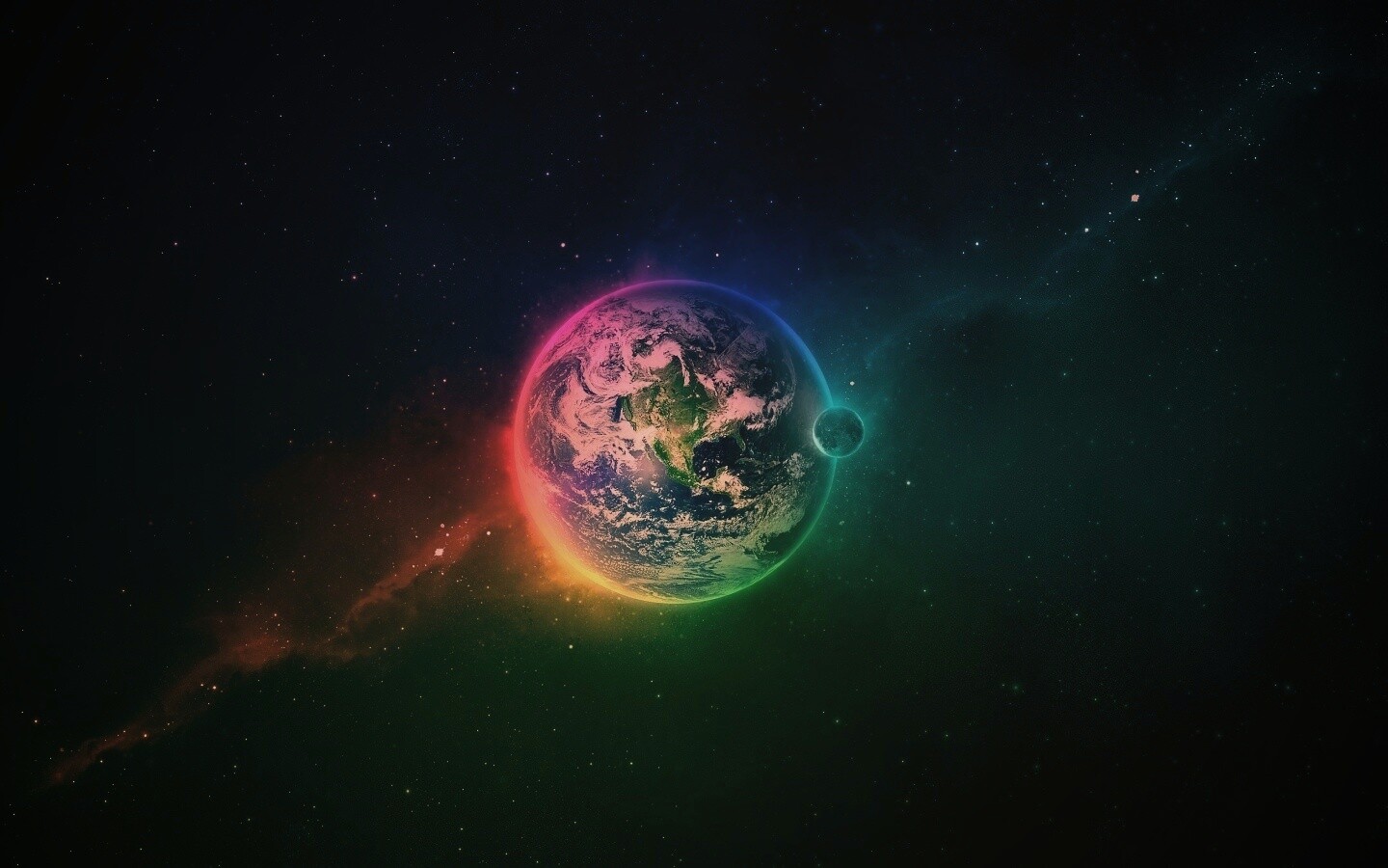 Земля в радужном ореоле обои