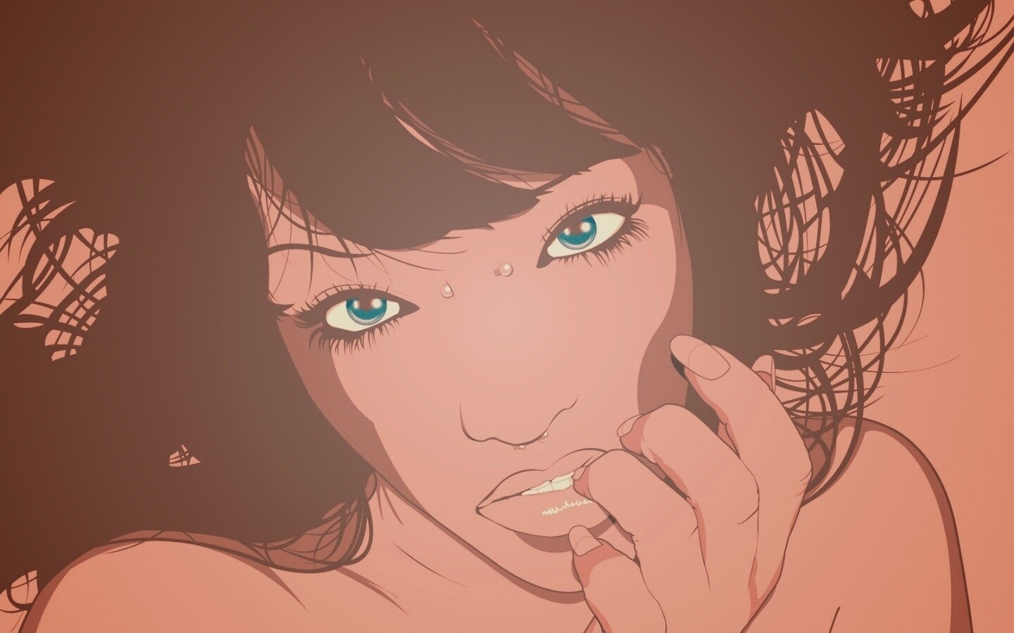 Девушка с пирсингом обои