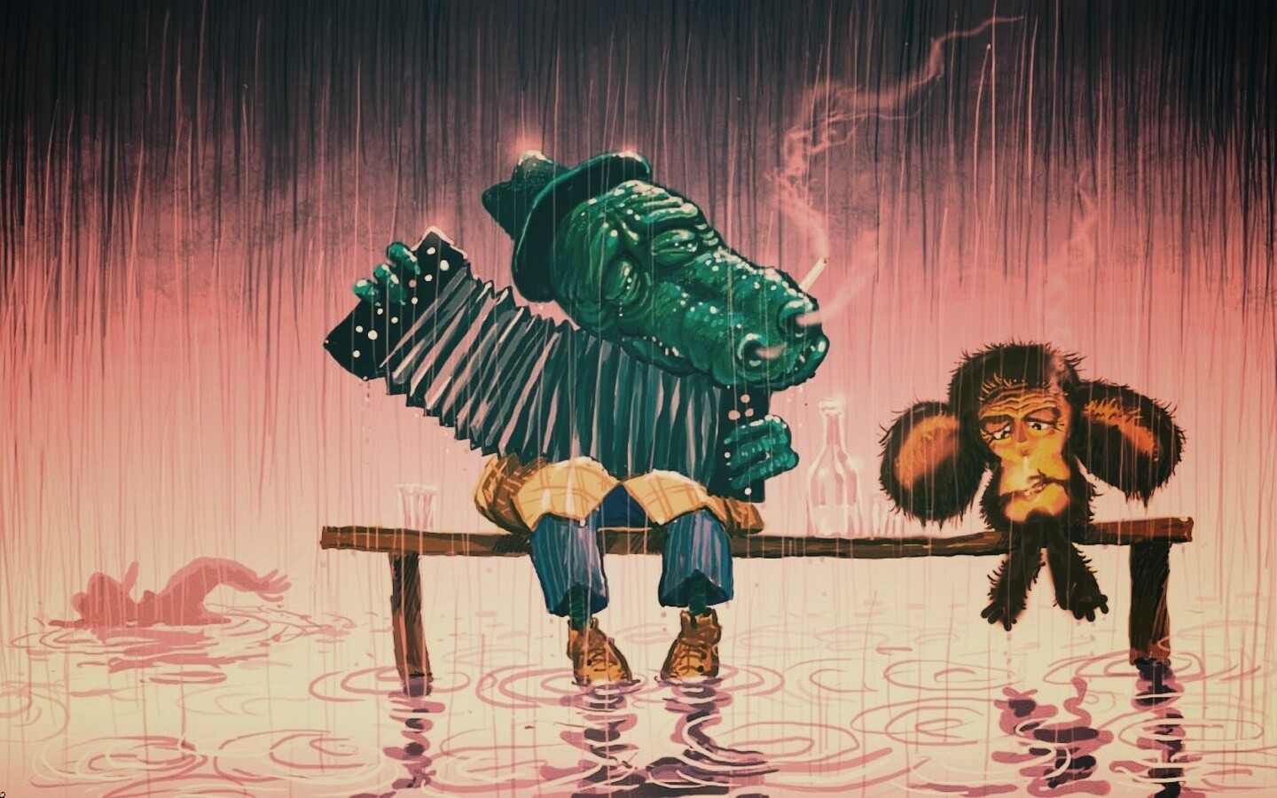 Гена и Чебурашка обои