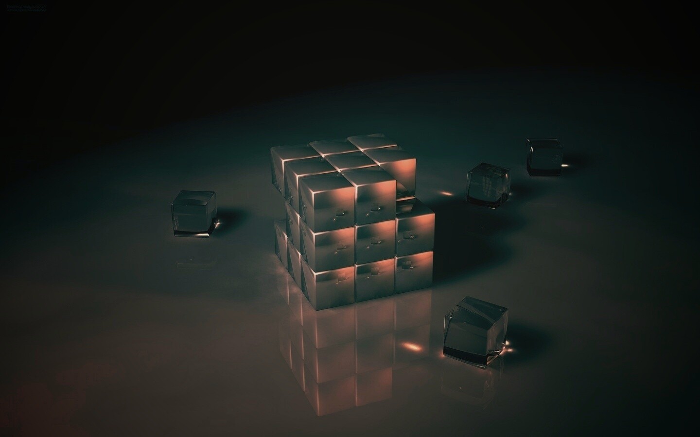 Стеклянный кубик рубика обои