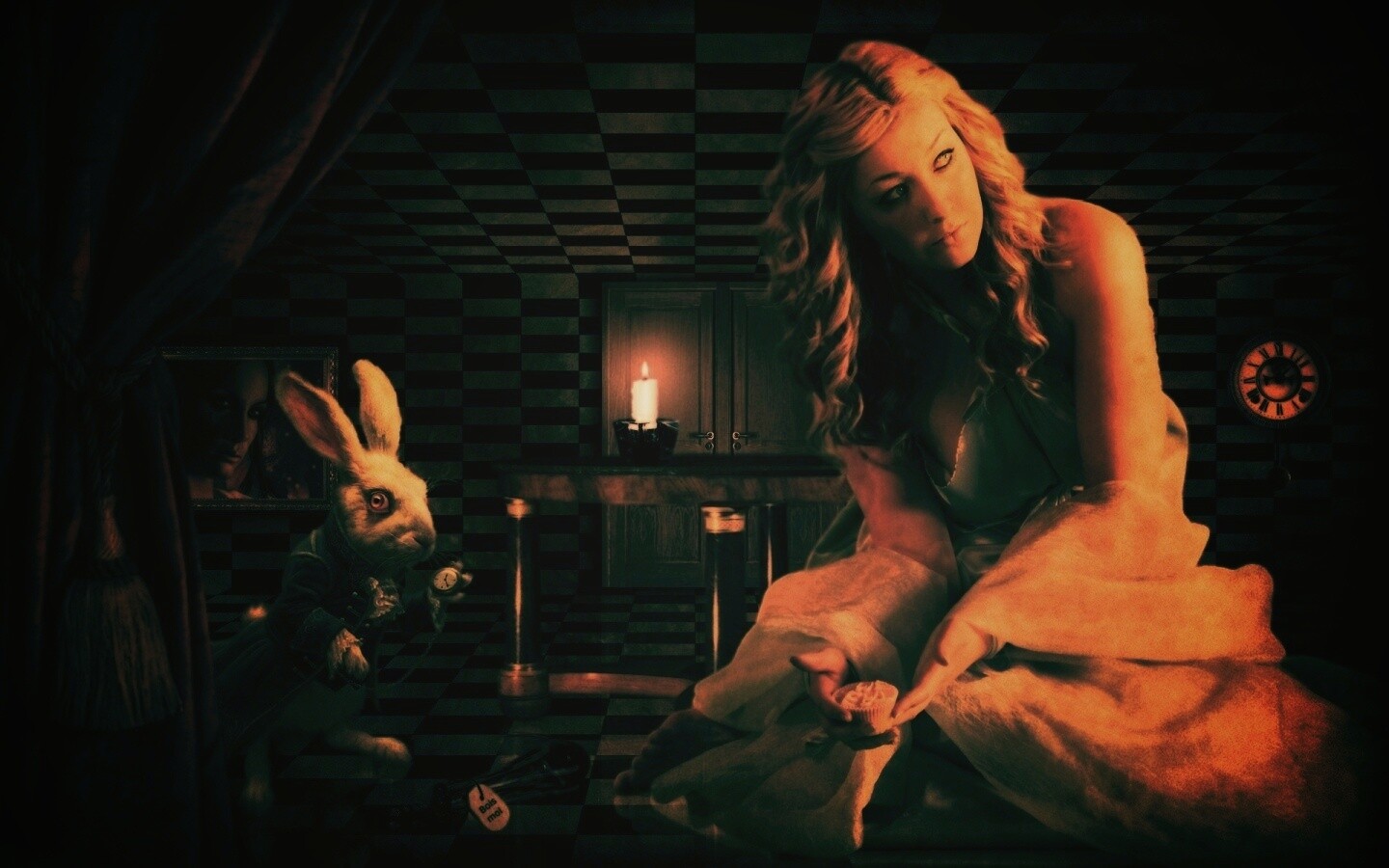 Алиса и белый кролик обои