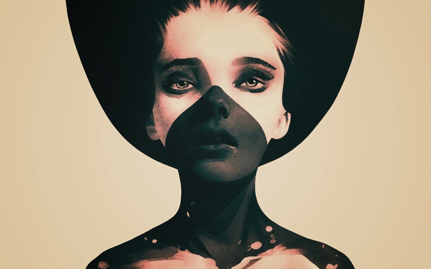 Черно-белый бодиарт обои