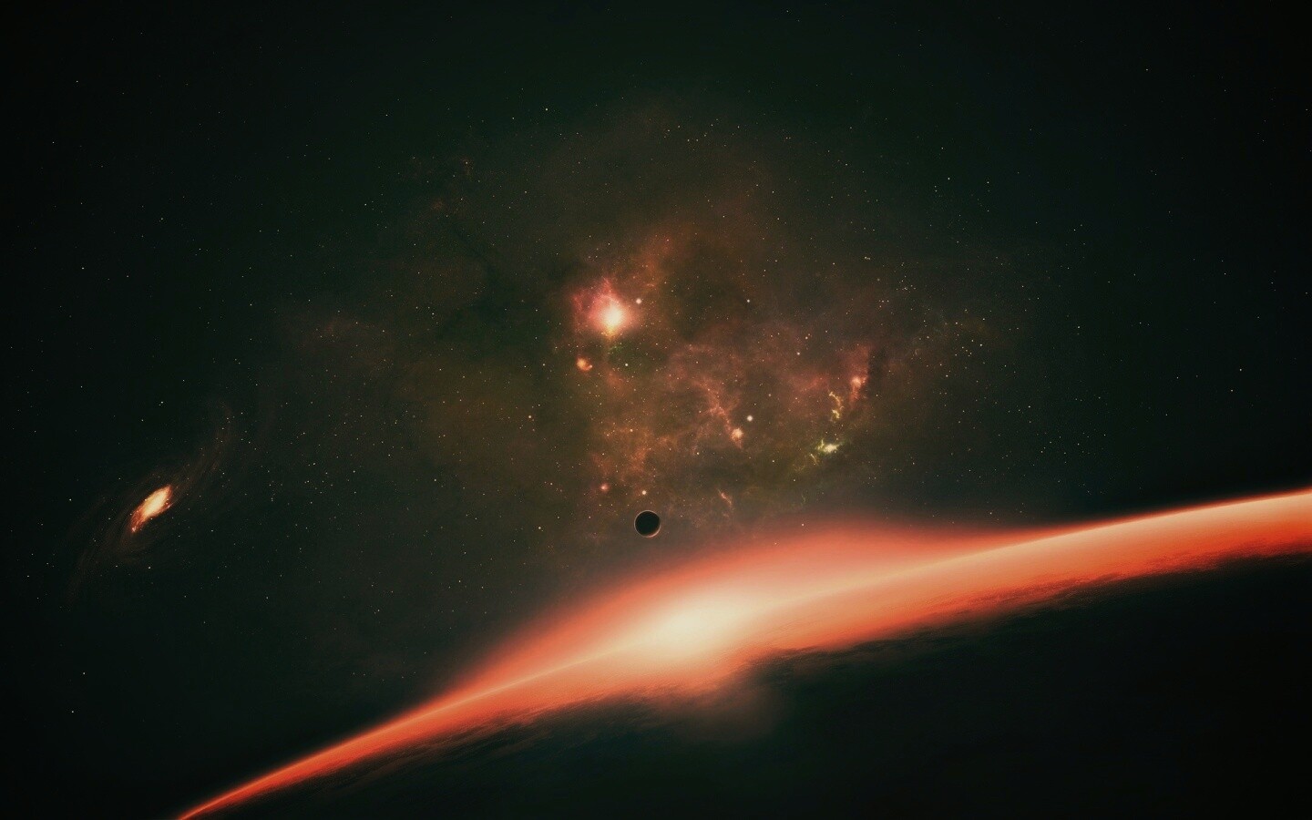 Восход в космосе обои