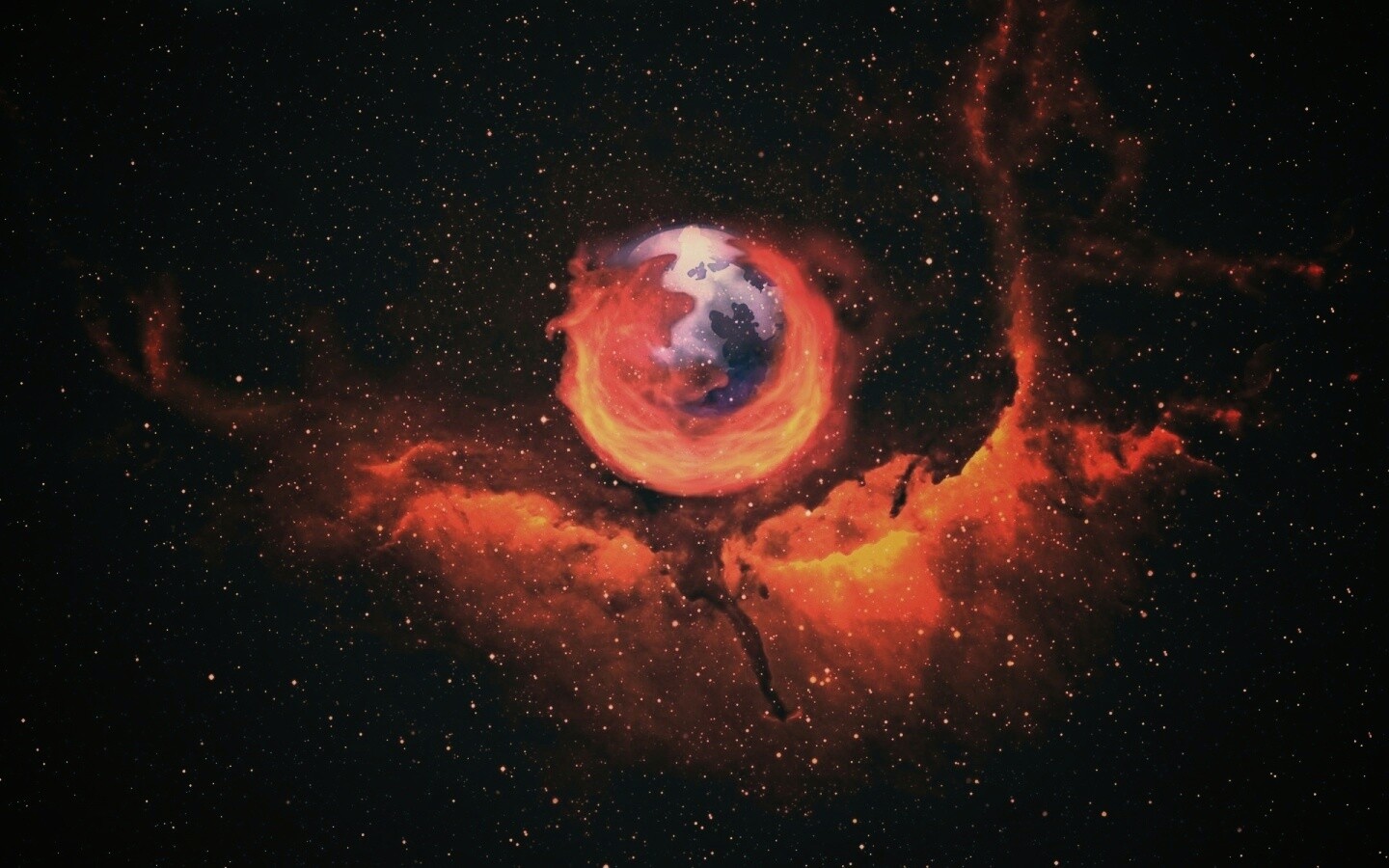 Firefox в космосе обои