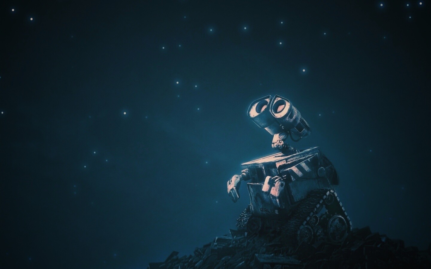 Валли смотрит на звезды обои