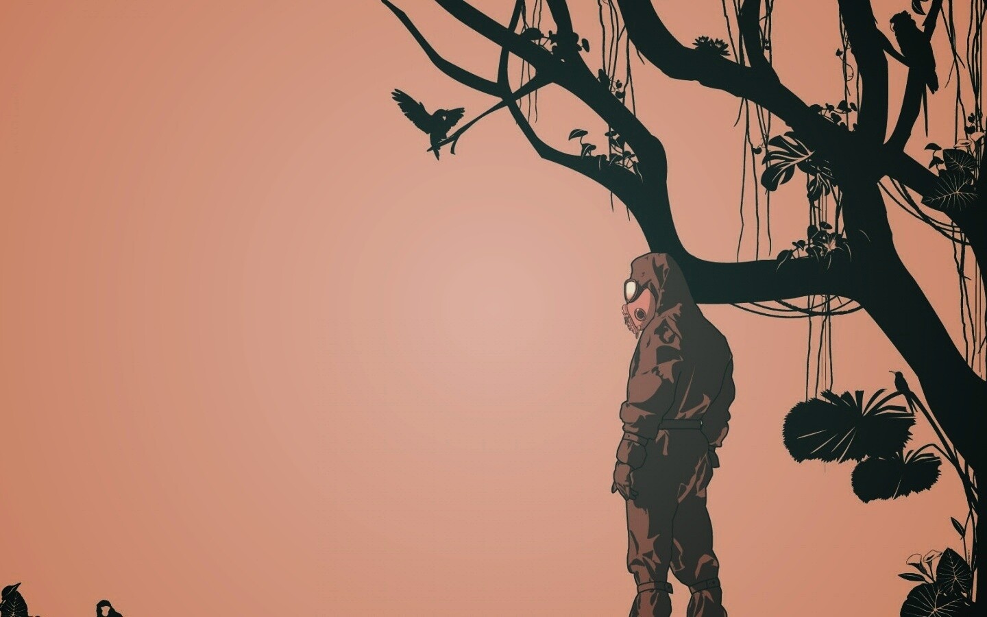 Человек в защитном костюме обои