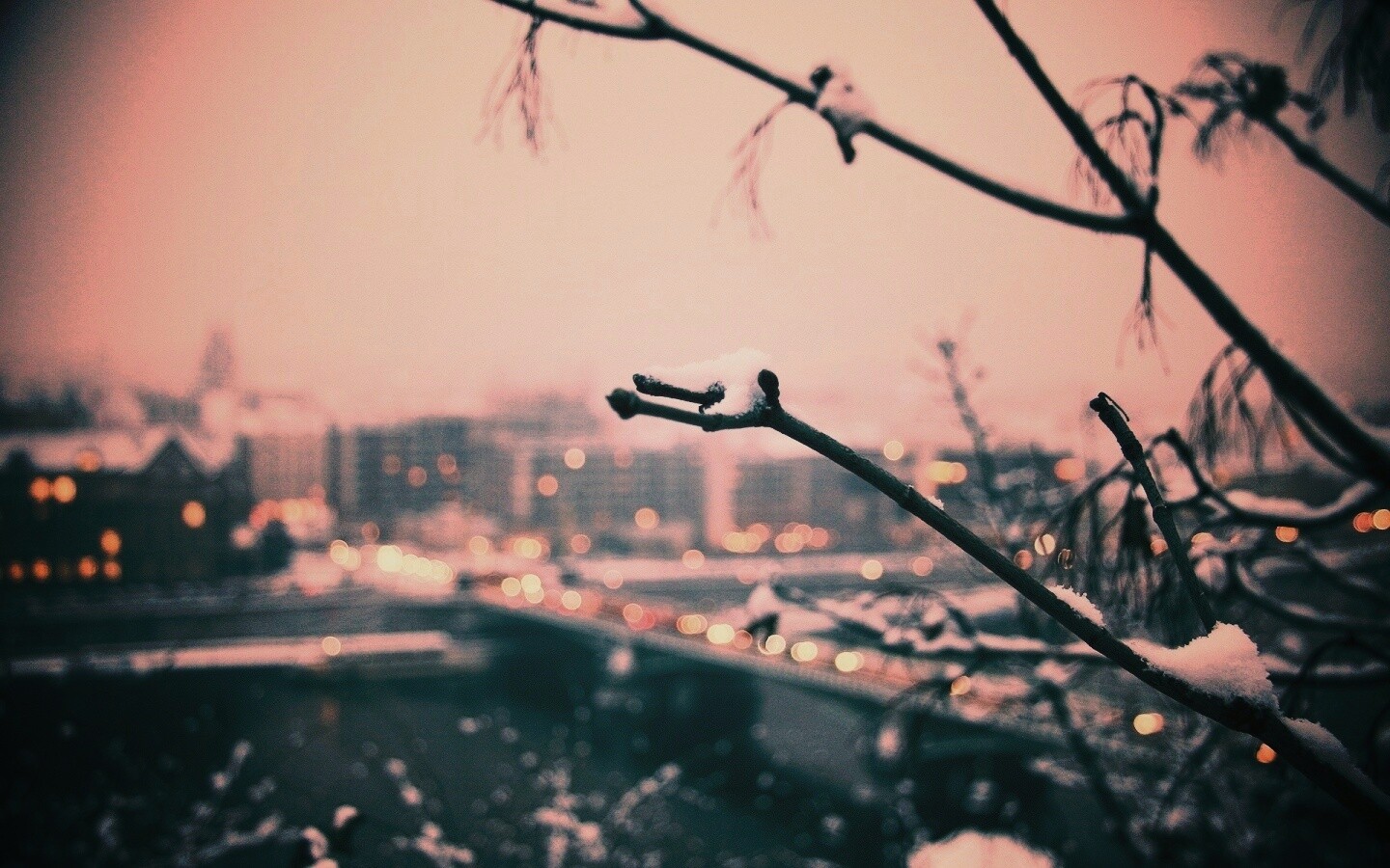 Зима в городе обои