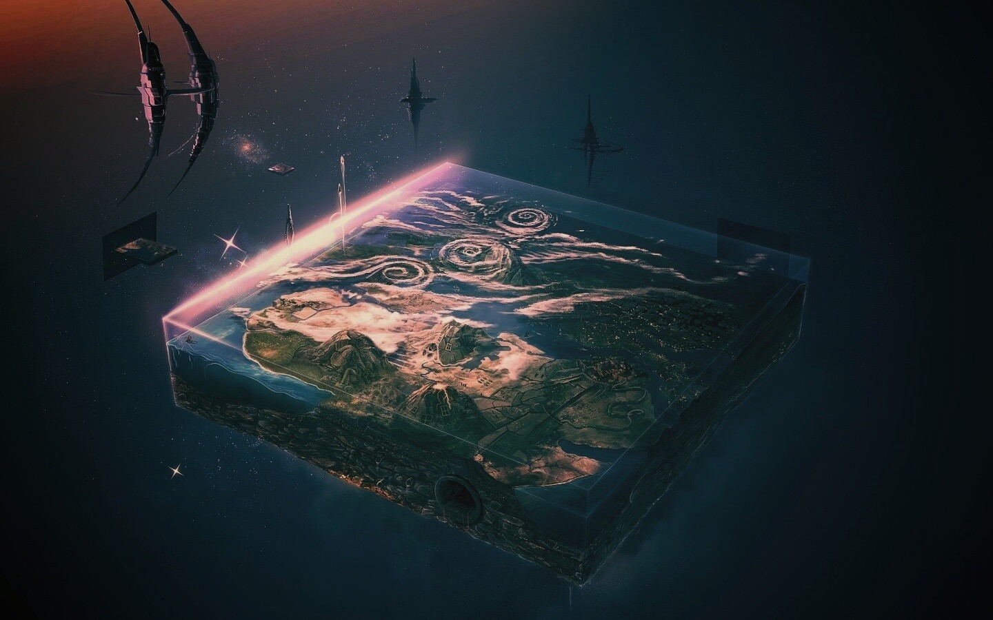 Плоский мир из Homeworld обои