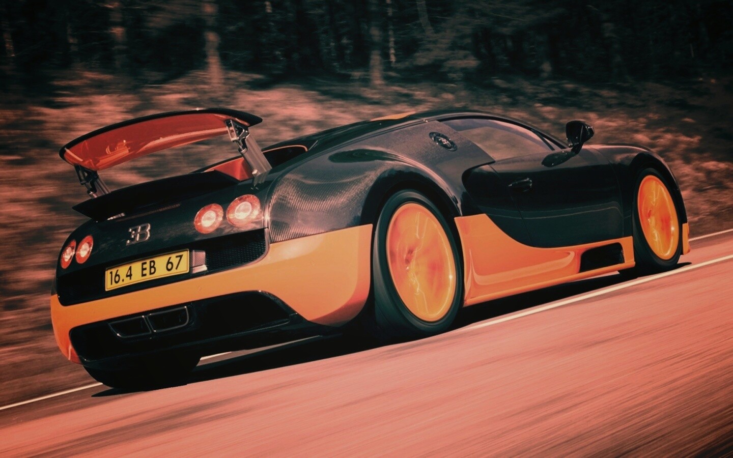 Оранжево-черный Бугатти обои