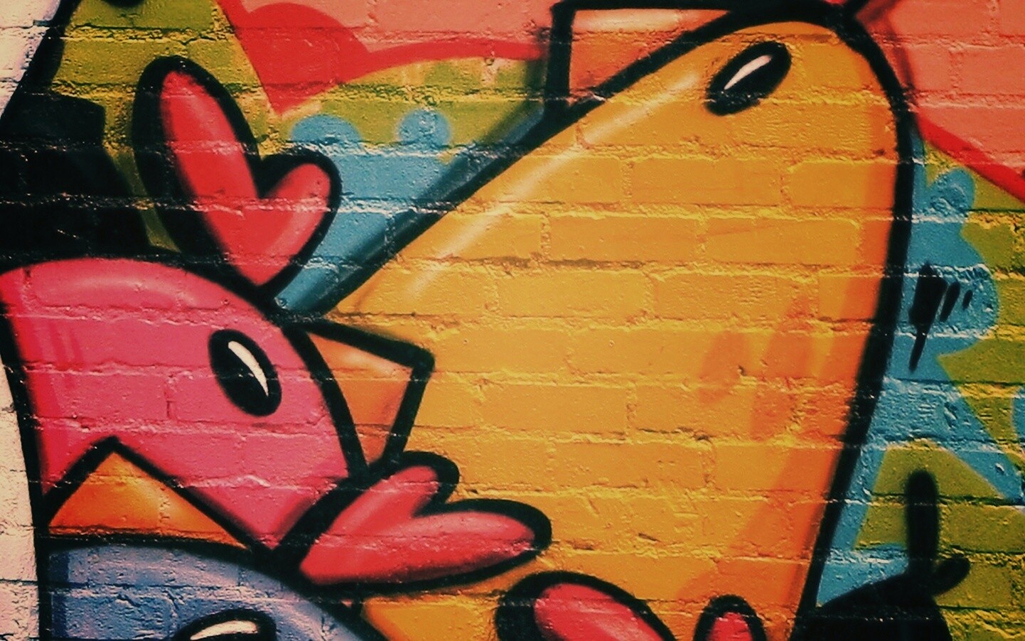 Граффити Курица с цыплятами обои