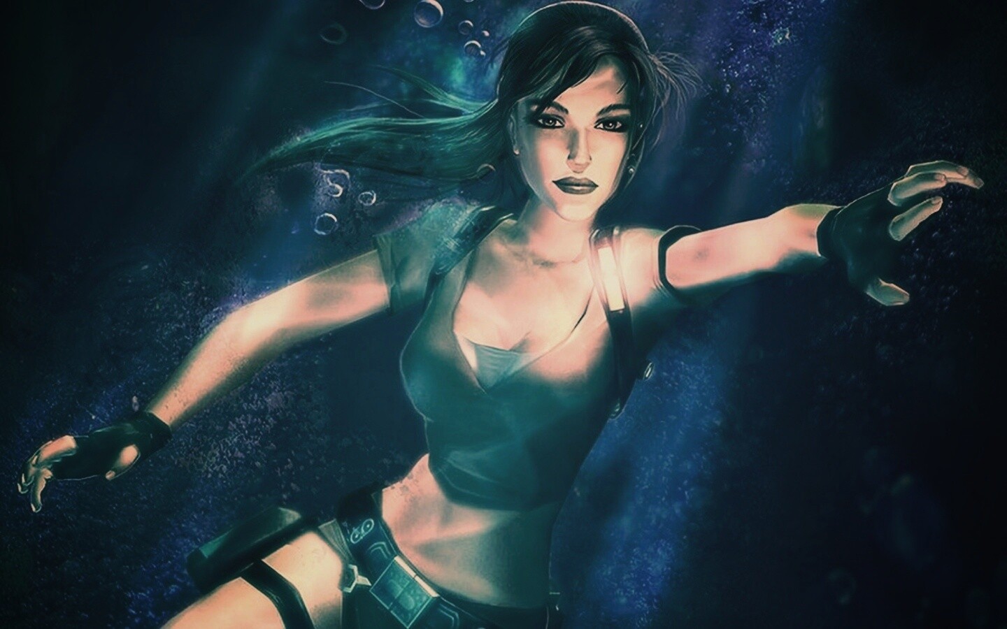 Лара под водой обои