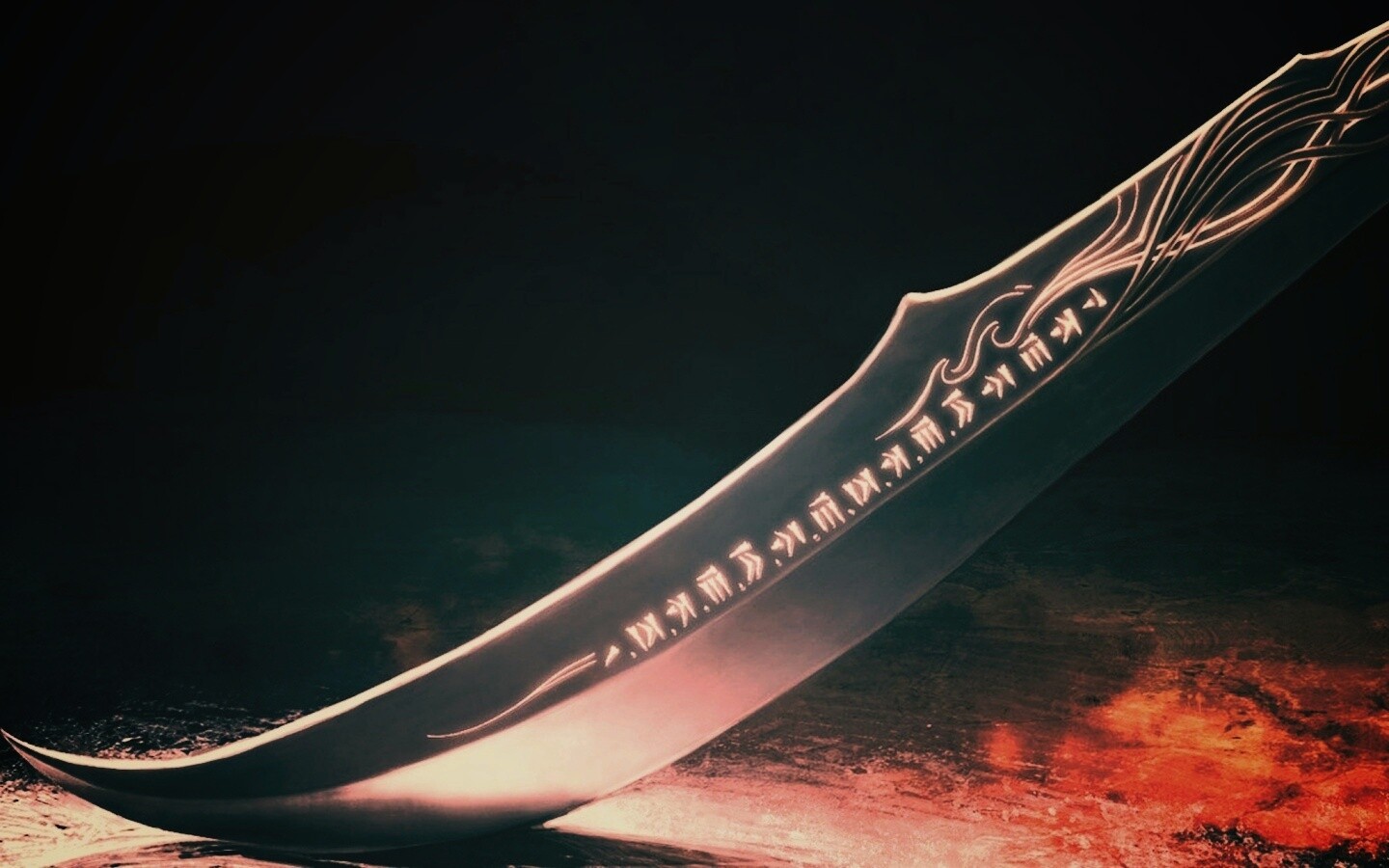 Клинок с магическими рунами обои