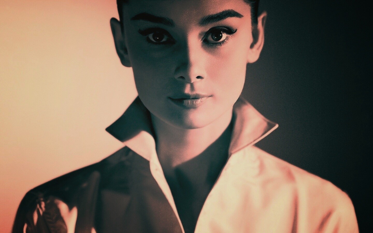 Одри Хепберн в grayscale обои