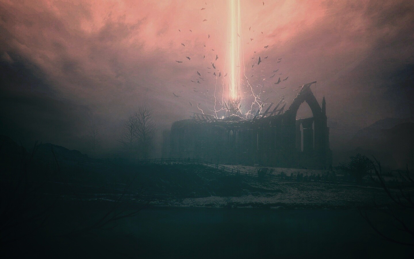 Заброшенный собор обои