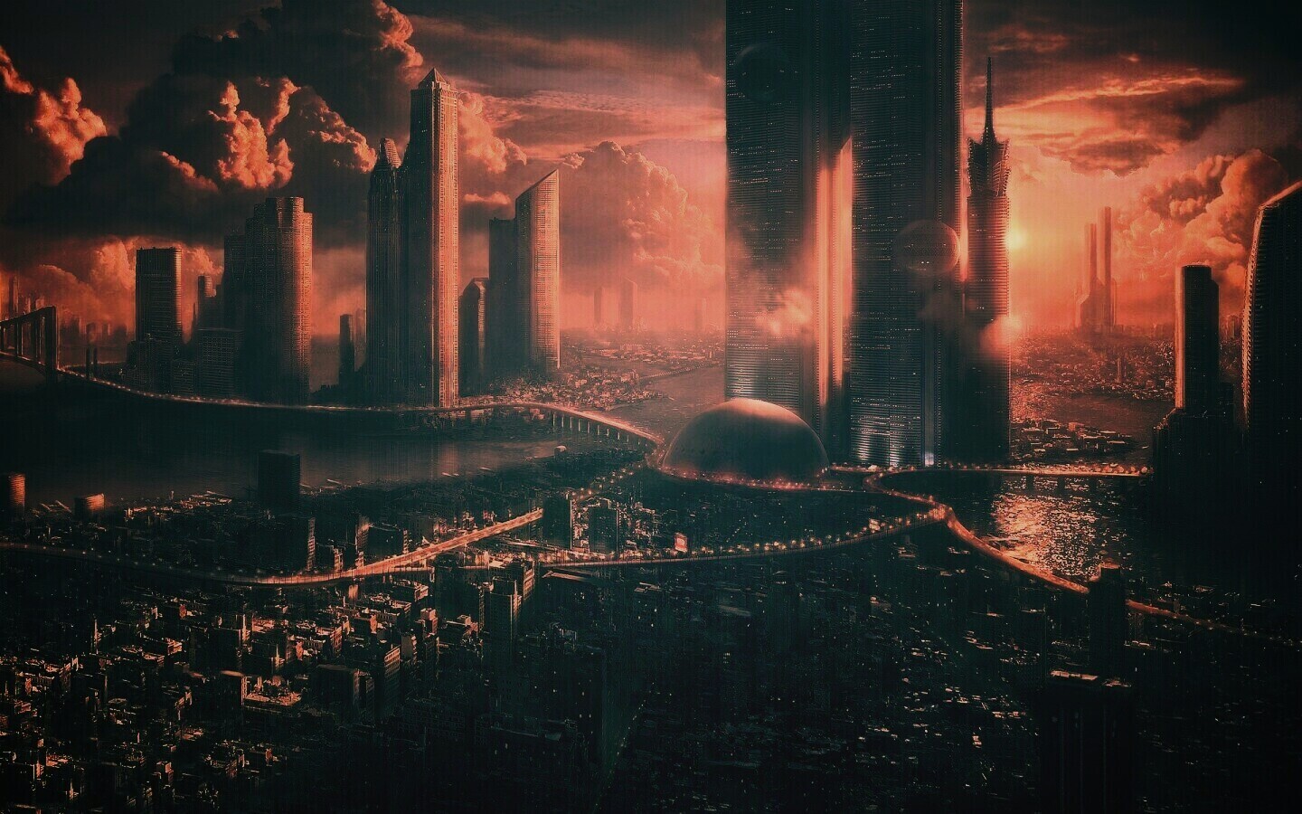 Город будущего обои