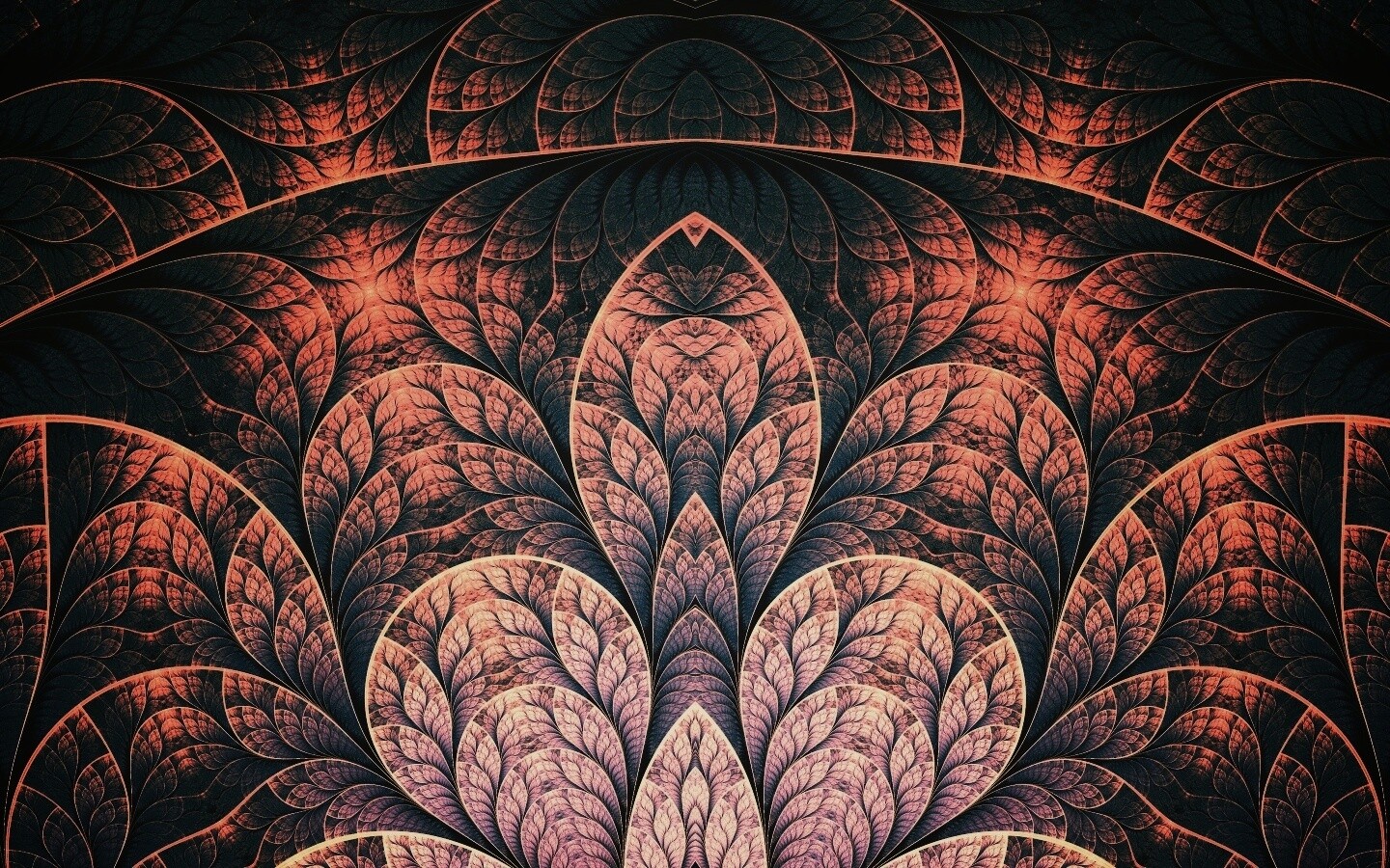 Фрактальные листья обои