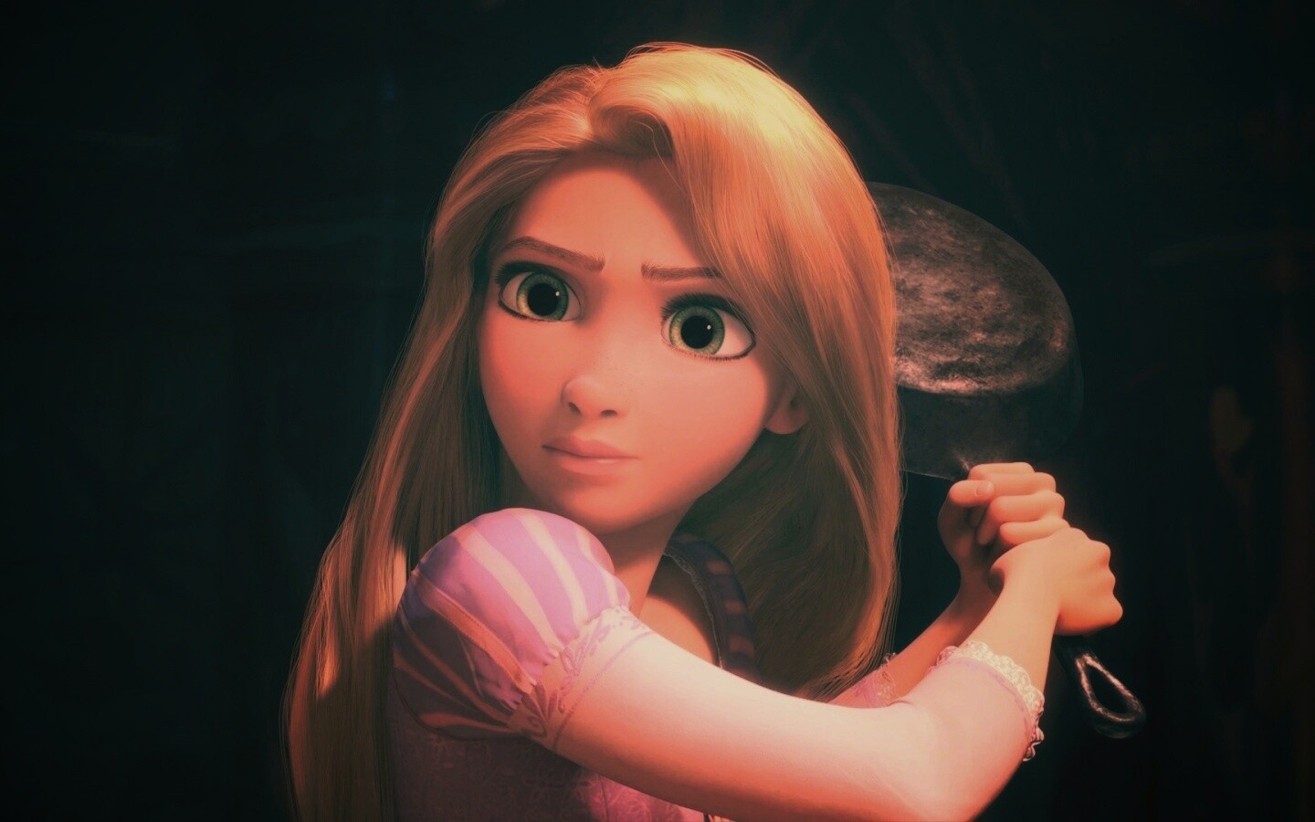 Рапунцель с сковородкой обои