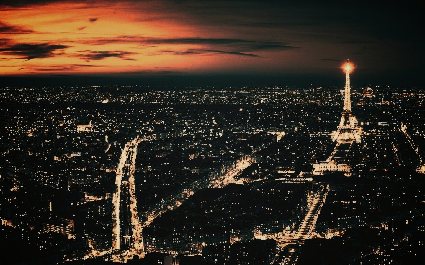 Ночной париж обои