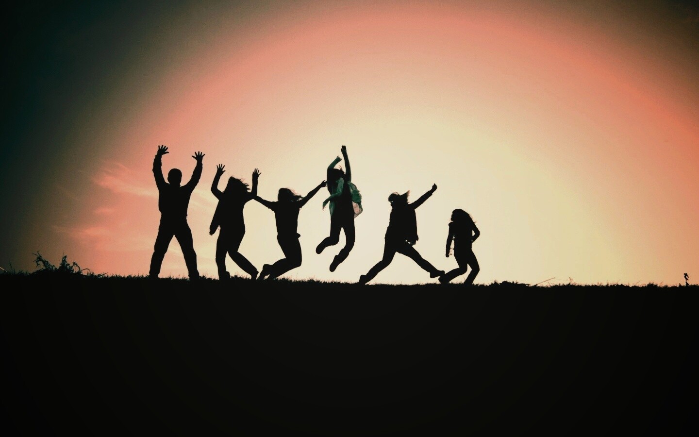 Силуэты людей обои