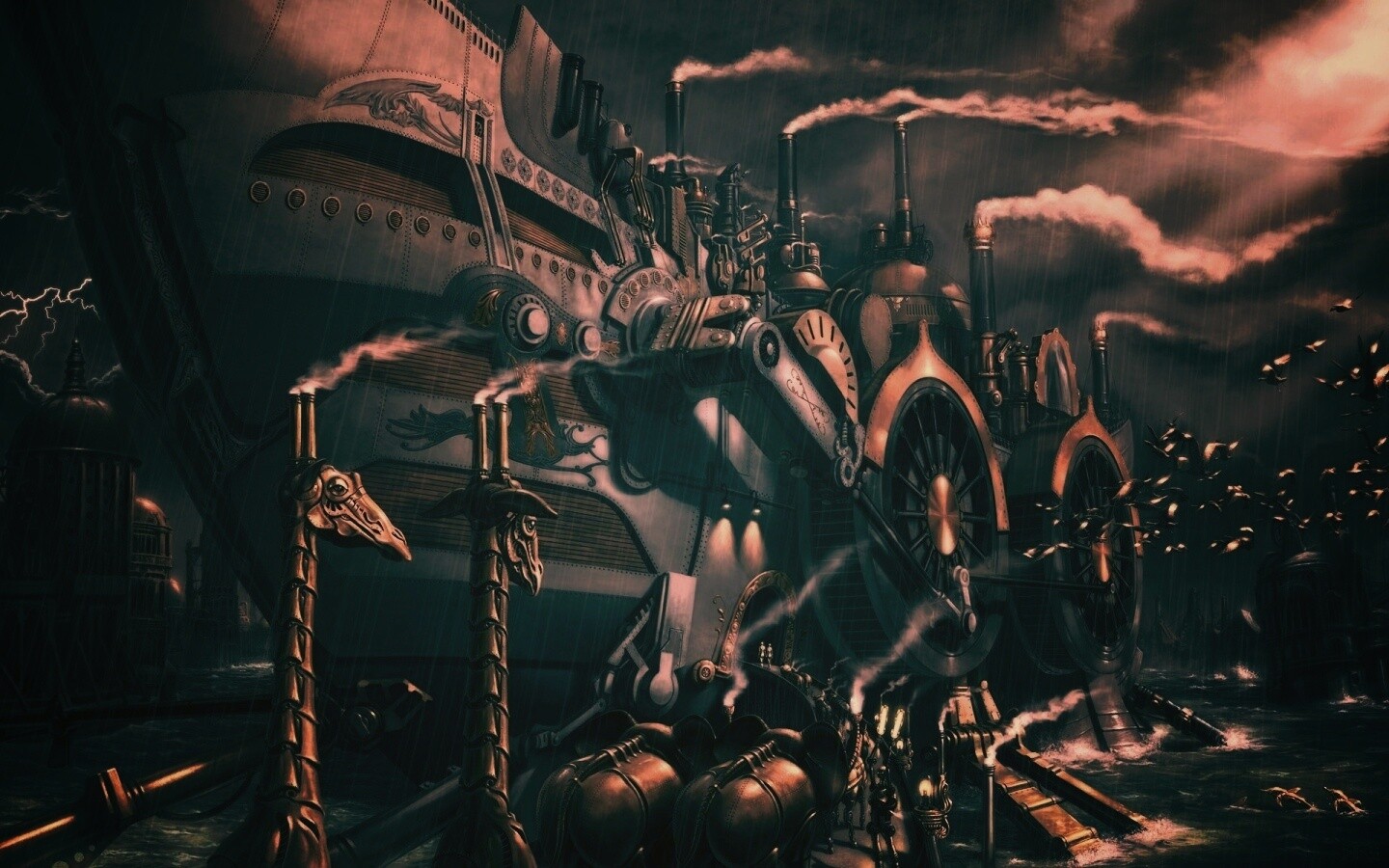 Ноев ковчег в стиле стимпанк обои