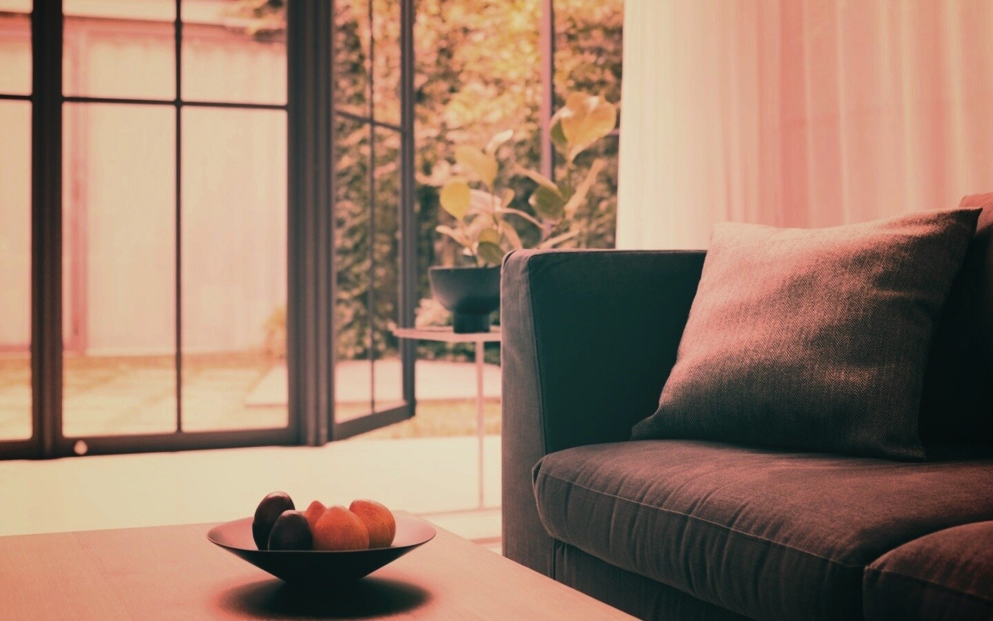 Фрукты в тарелке обои