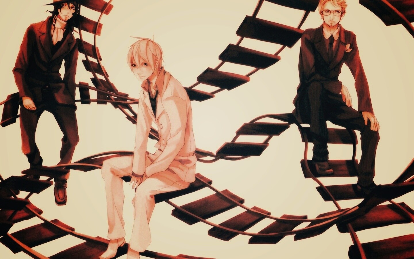 Парни в костюмах обои