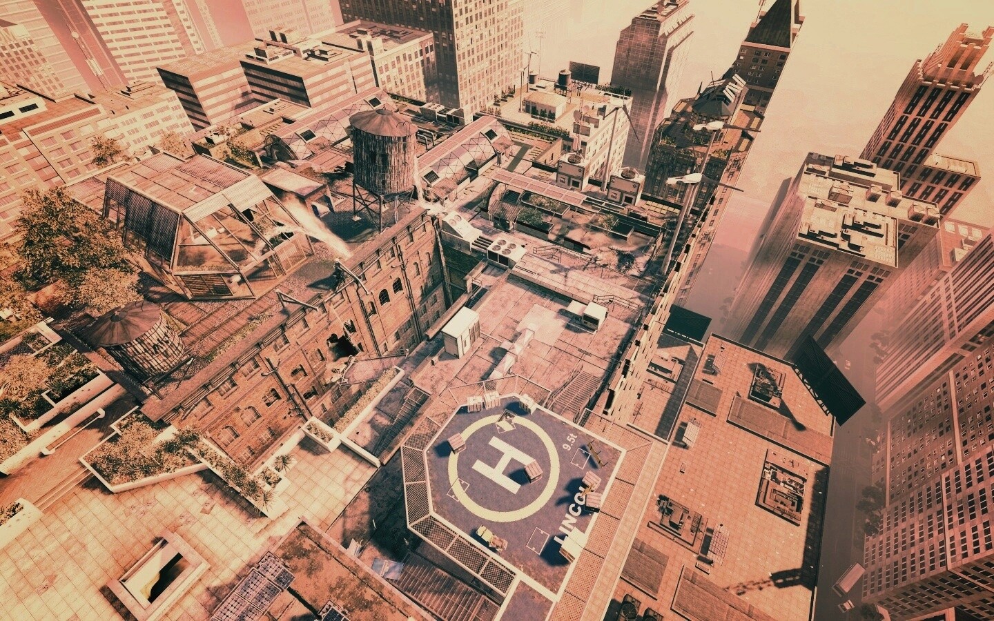 Вид сверху на карту уровня из Crysis 2 обои