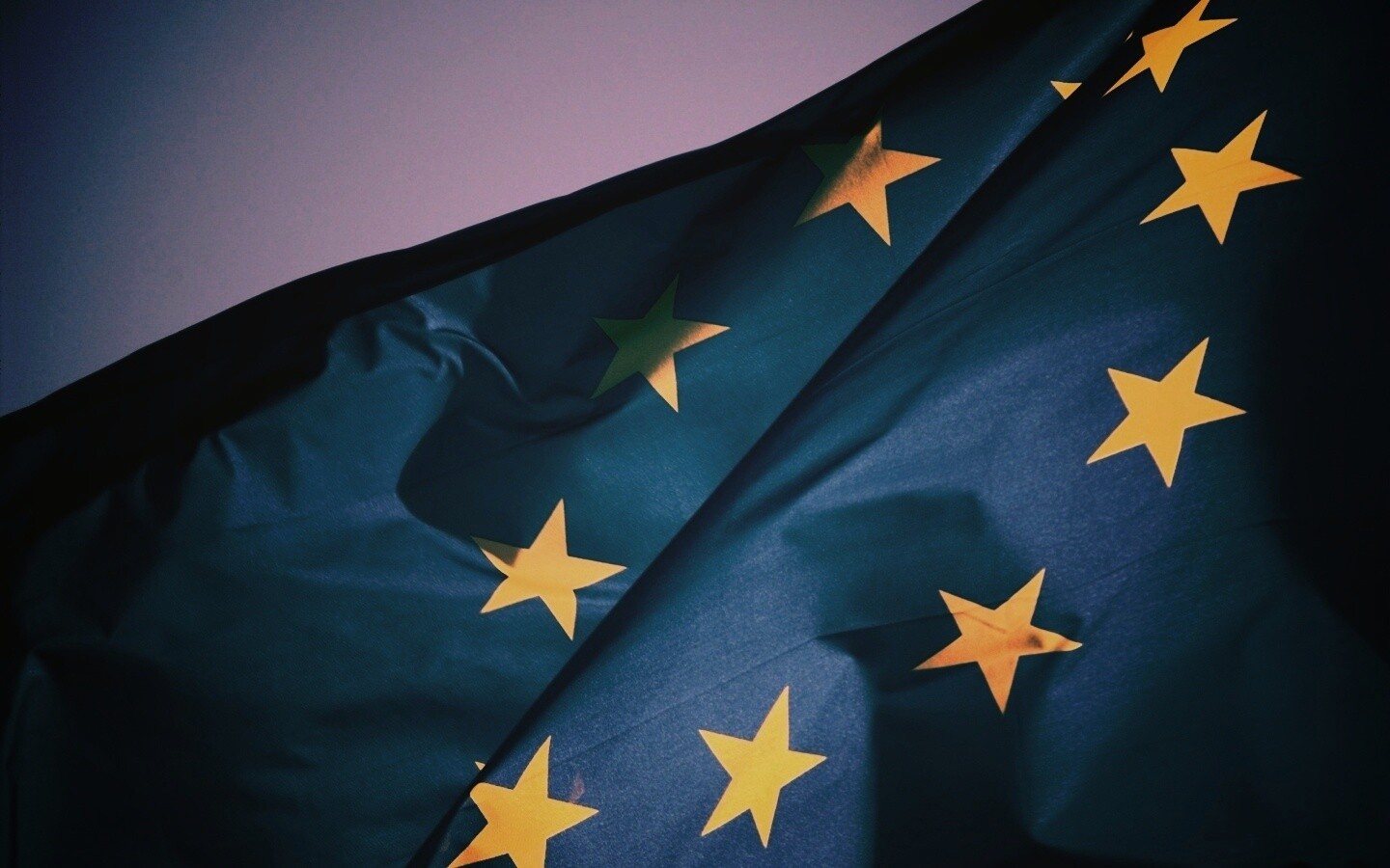 Синий флаг Евросоюза (европейского союза) обои