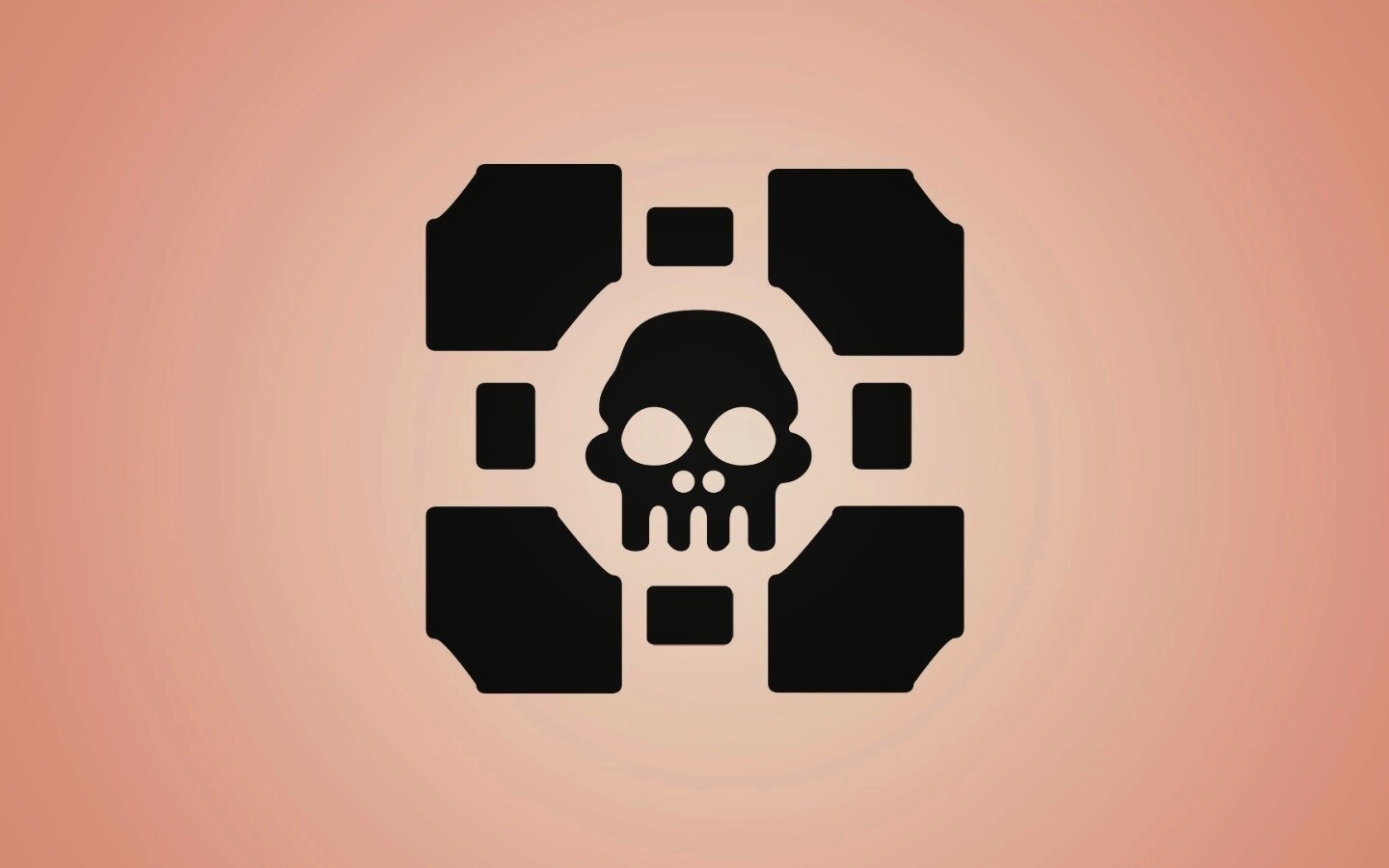 Куб с черепом обои