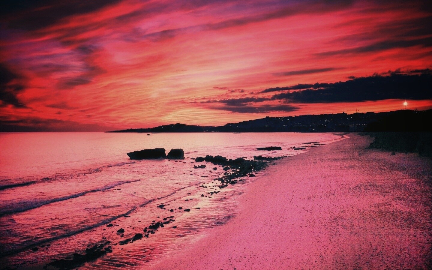 Бесподобный закат на море обои