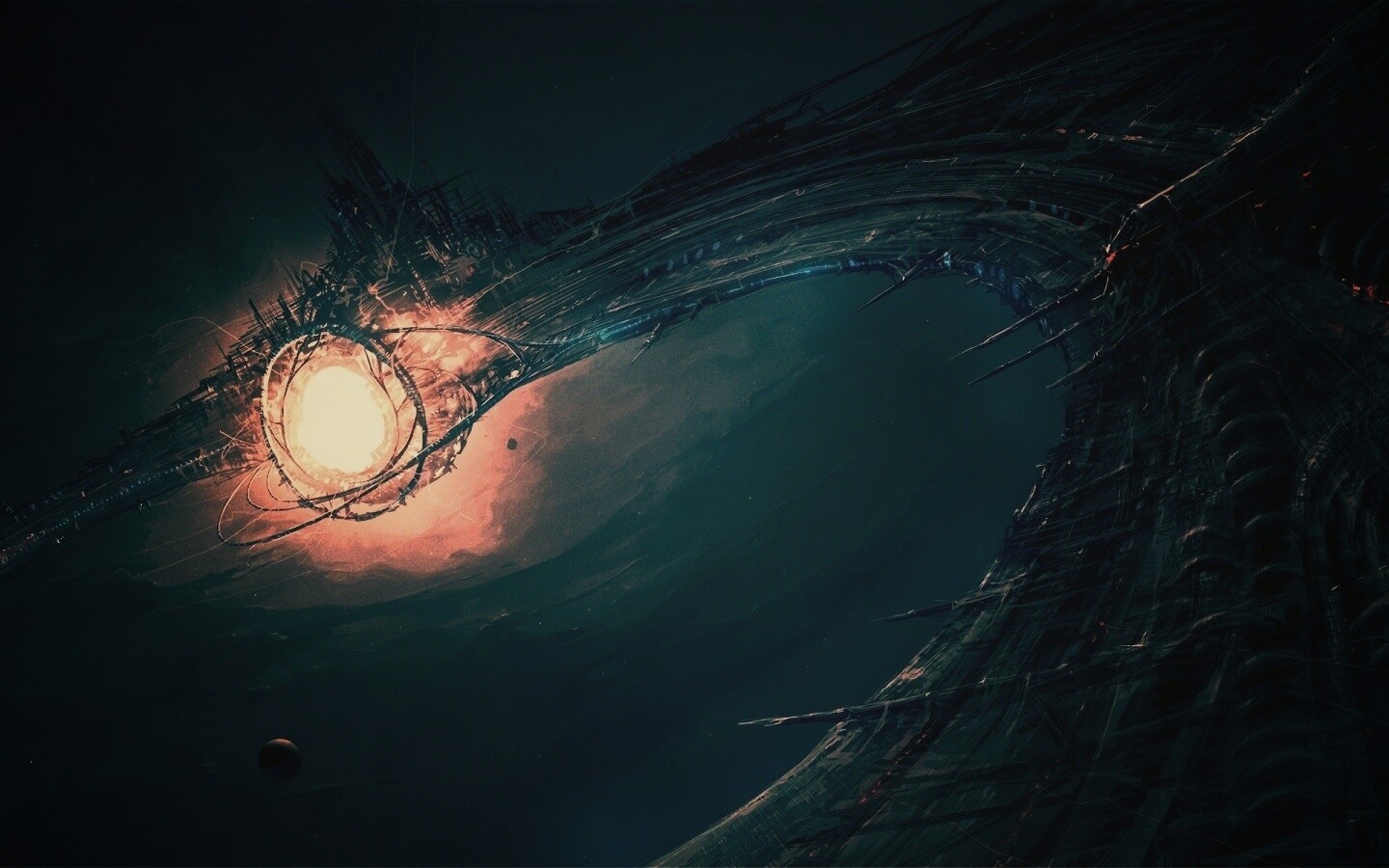 Зловещая космическая станция обои