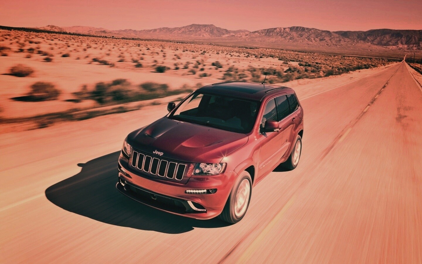 Красный Jeep обои