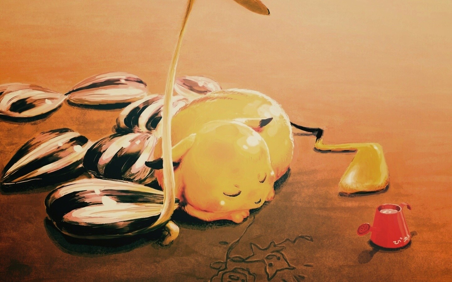 Пикачу отдыхает обои