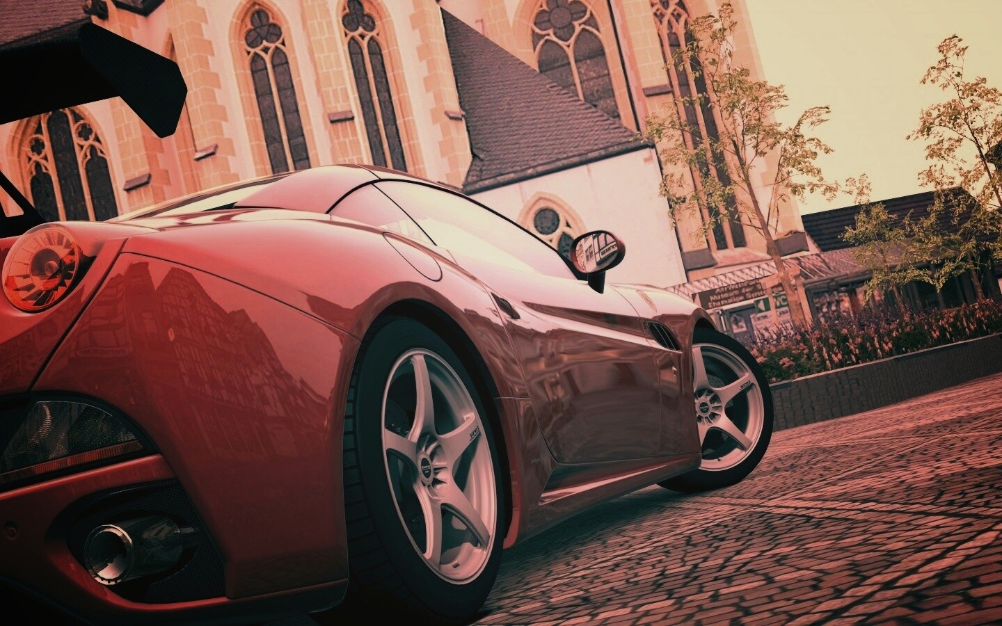 Ferrari на мостовой обои