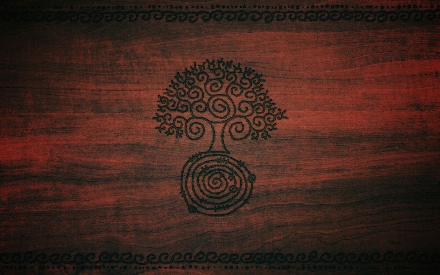 Выжженный рисунок дерева обои