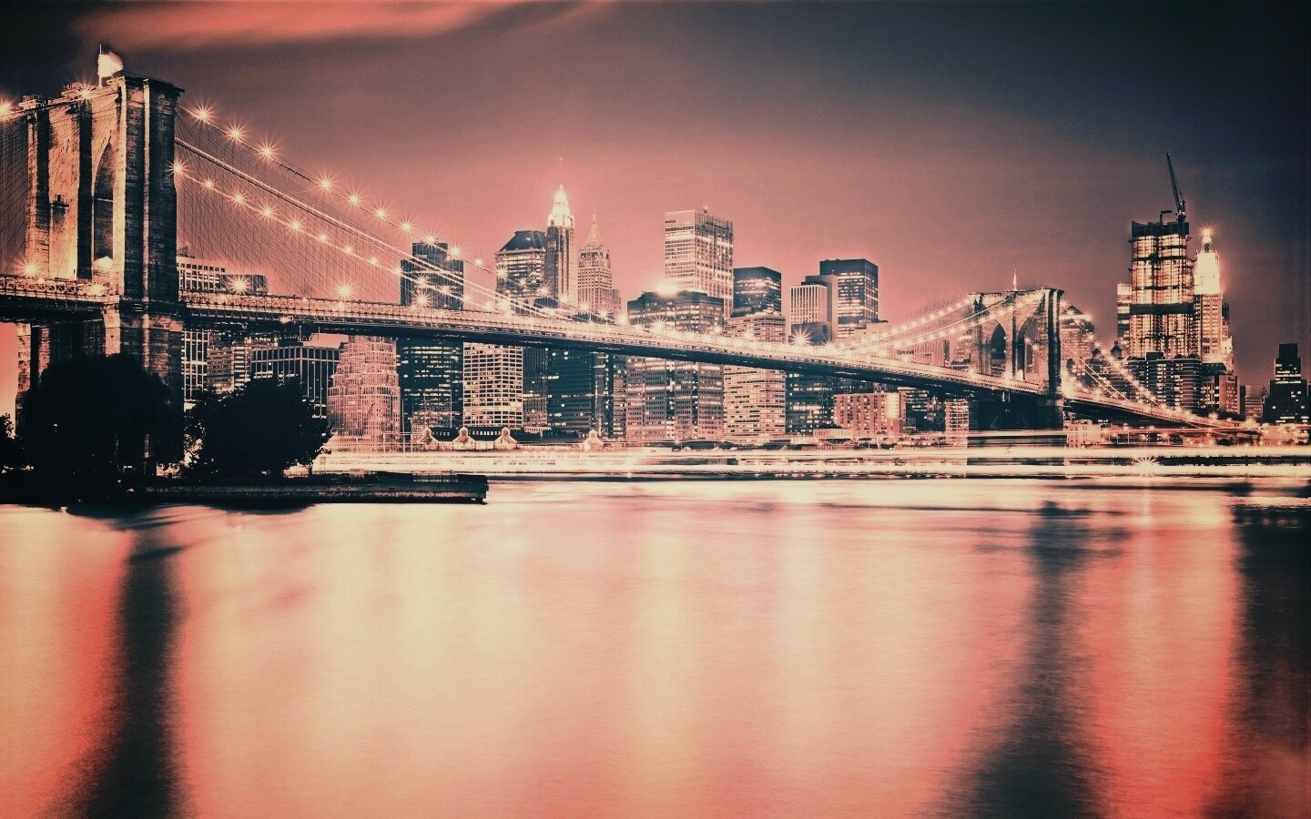 Огни ночного города обои