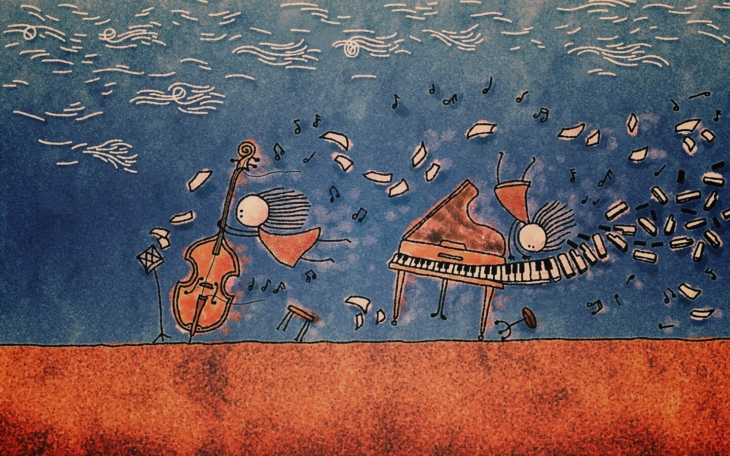 Воздушная инструментальная музыка обои