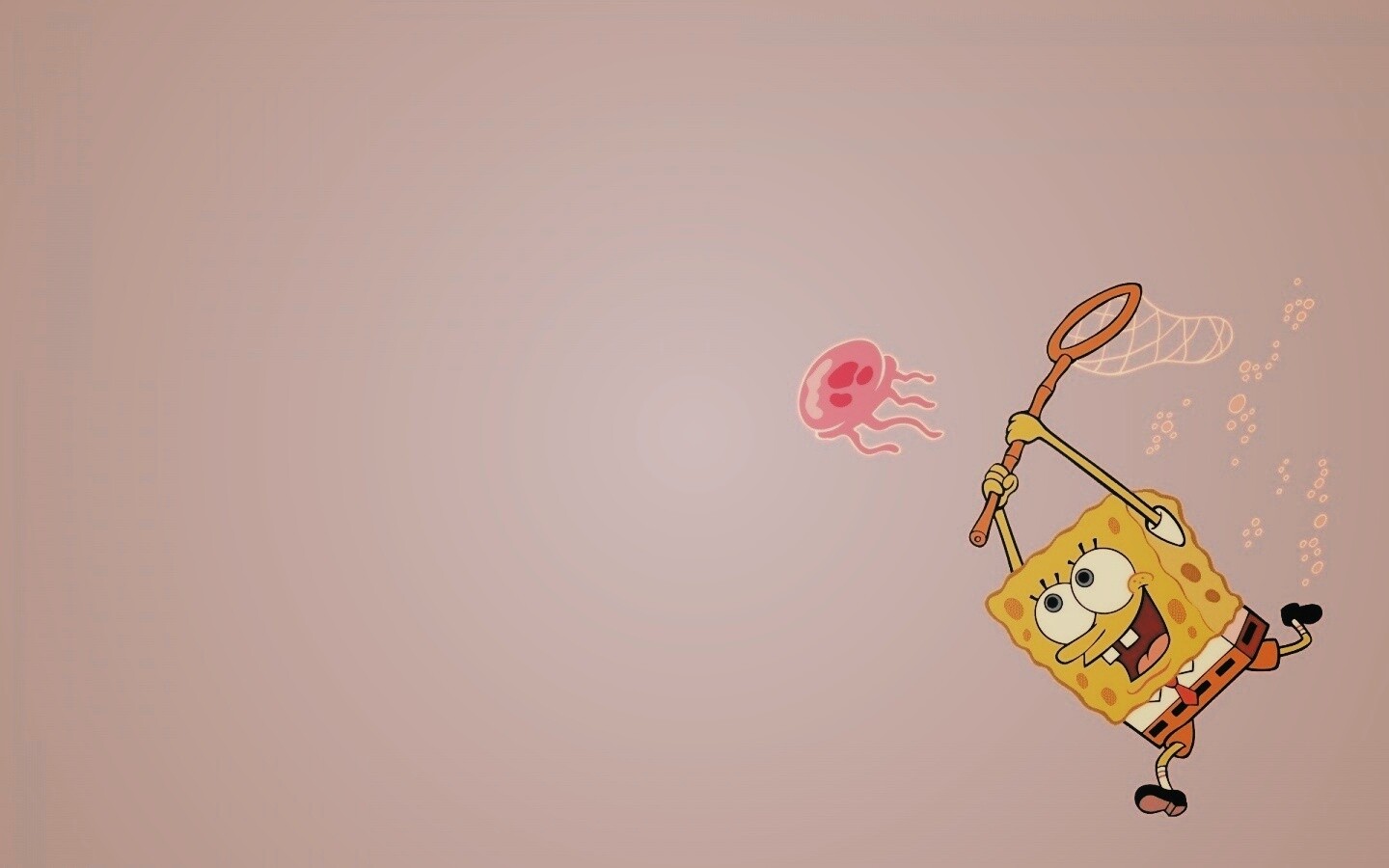 Губка Боб гонится за медузой обои