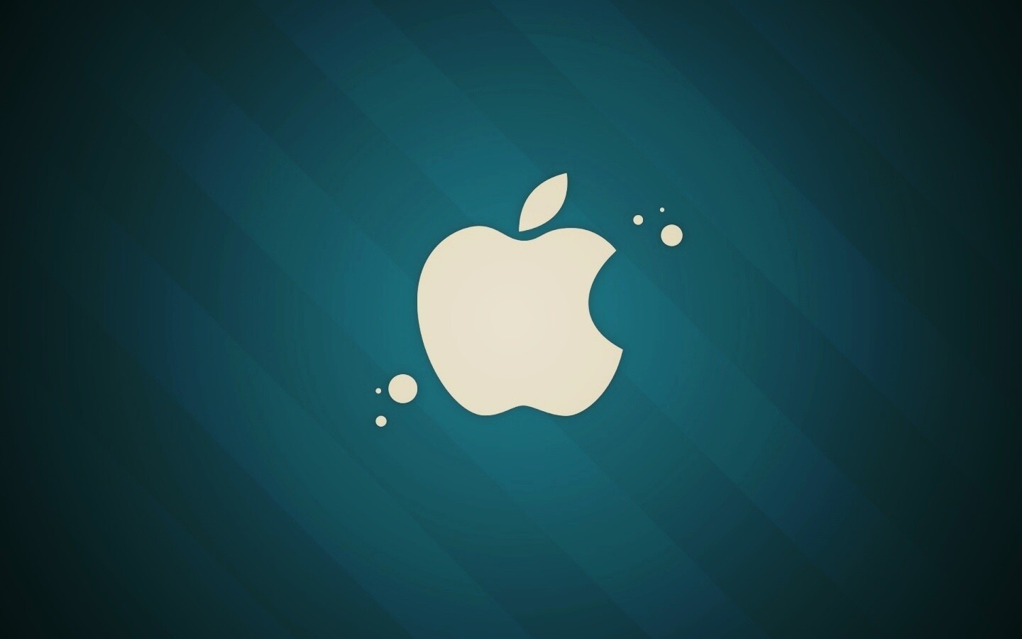 Логотип Apple на фоне голубых полос обои