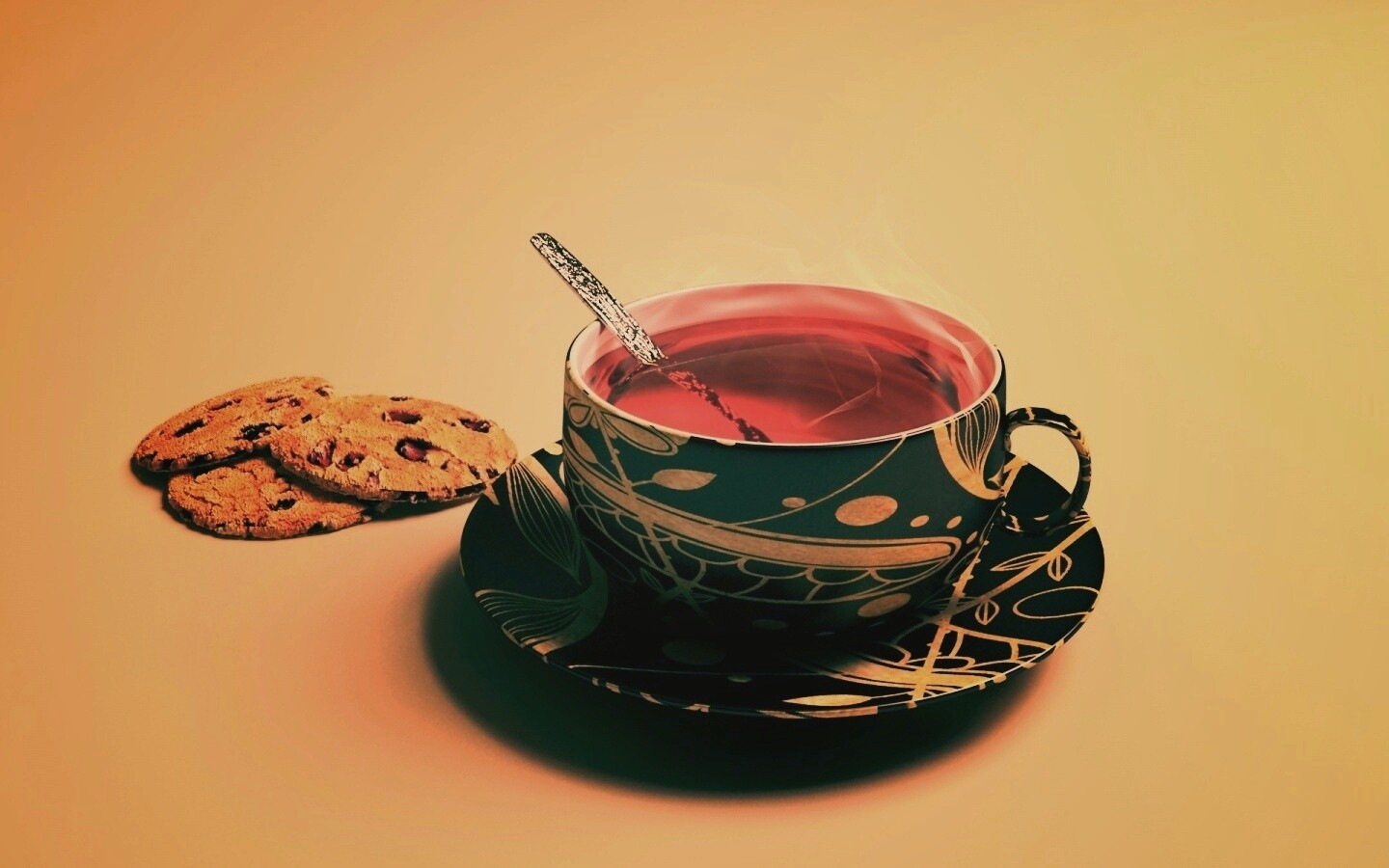 Чаек с печеньками обои