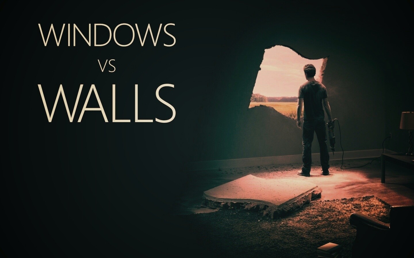 Windows против стен обои