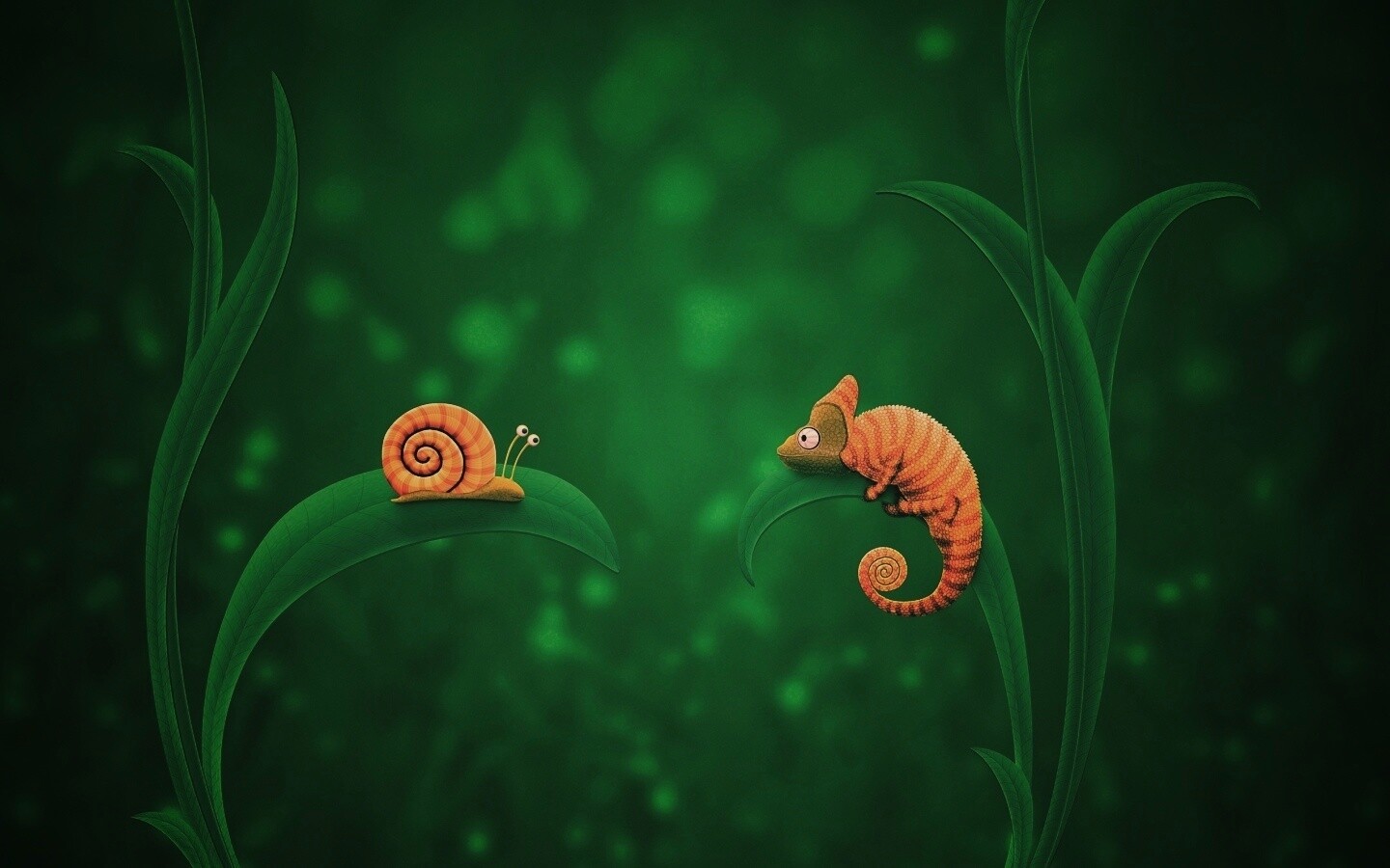 Хамелеон замаскированный под улитку обои