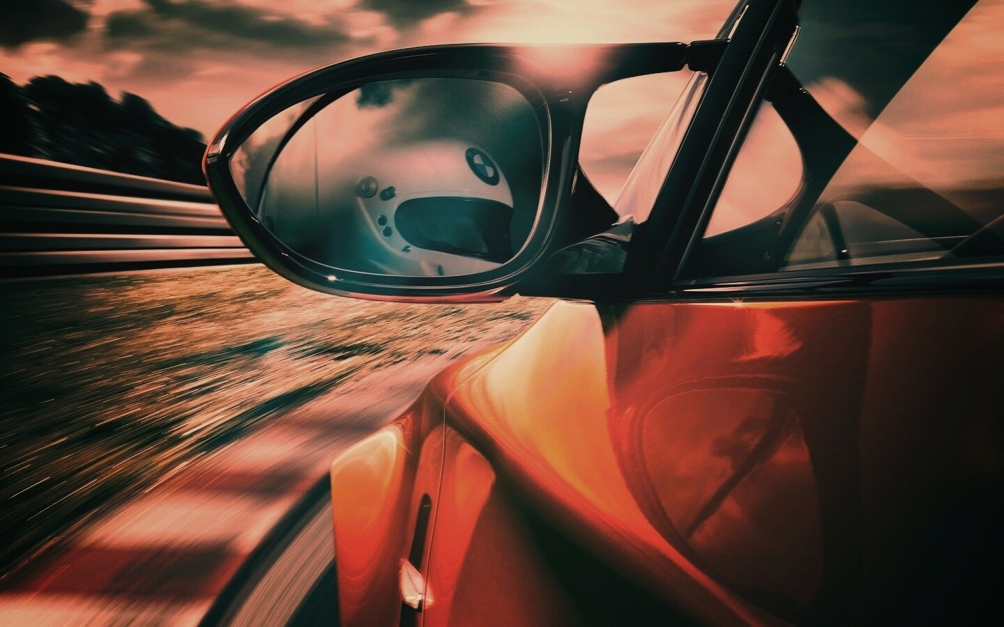 Отражение в боковом зеркале BMW M1 обои